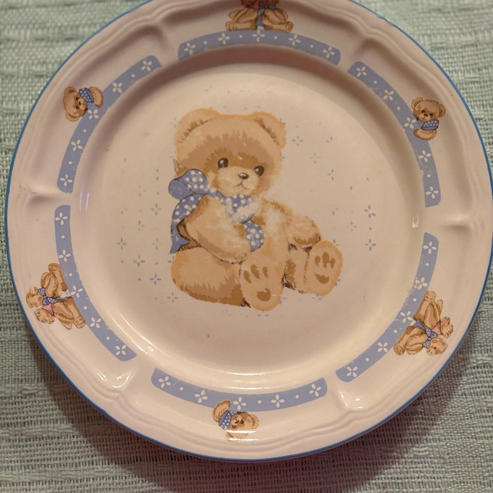 Vintage Teddy Bear Plate
